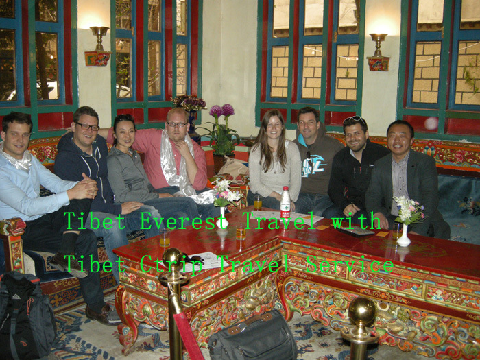 German Tourists travel to Mt Everest Tibet with local Tibet travel agency